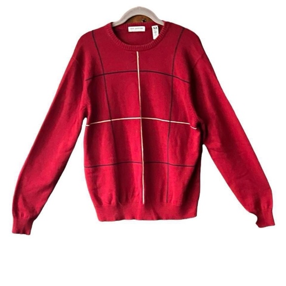 John Ashford Other - Vintage 80’s Oversize Window Pane Grandpa sweater. Size Large.